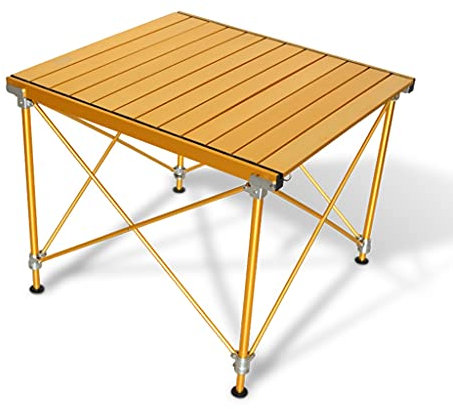 BBGS Tragbarer Campingtisch, 30cm Höhenverstellbar Leicht Tisch Aufrollen mit Alu-Tischplatte Und Tragetasche, für Kochen Restaurants Wandern Angeln Grill