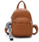 PORRASSO Mode Mini Rucksack Damen Kleiner Daypack mit Pompon Mädchen PU-Leder Rucksäcke für Reisen Dating Täglicher Gebrauch Braun