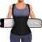 KUMAYES Damen Sauna Effekt Anzug Fitness Taille Waist Trainer Schwitzeffekt Training Tanktop Unterbrust Taillenformer Korsett Bauchweg Shapewear Fitness Figurformender Body Weste (L, Schwarz)