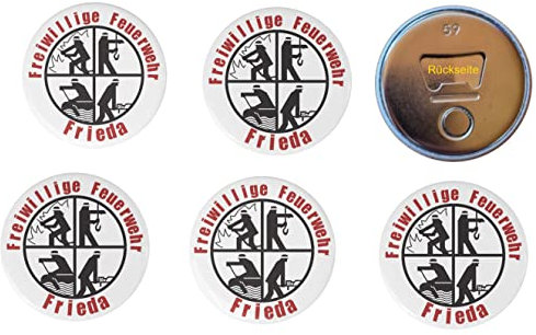 5 Magnet-Flaschenöffner Freiwillige Feuerwehr personalisierbarer Kühlschrankmagnet Geschenk Jubiläum (Feuerwehr 5-er Set)