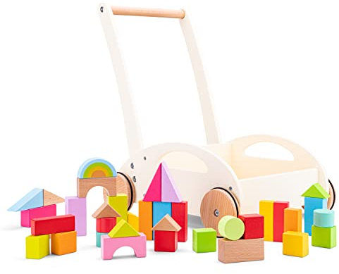 New Classic Toys Trotteur bébé avec Blocs, 400 x 320 x 450mm