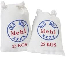 PAINT IT EASY NEU Miniatur Mehlsack, 2 Stück aus Textil mit Druck, ca. 4,5 cm