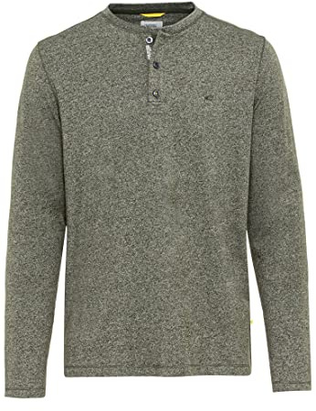 camel active Herren Henleyshirt im Regular Fit | Longsleeve Langarmshirt aus nachhaltiger Baumwolle perfekt für Alltag und Freizeit