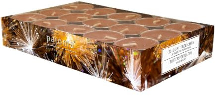 pajoma® Teelichte 30 Stück, Butter Spekulatius | Duft-Teelichte in Aluminiumhülle, Brenndauer ca. 4 Stunden - Höhe 1,5 cm ø 3,5 cm | Premium Qualität | Deko, Gastronomie, Outdoor, Party, Windgläser