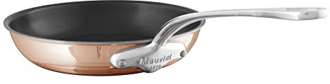 Mauviel M'6S Poêle à frire antiadhésive 6 plis Cuivre poli Poignées Fonte Inox 26,0 cm Fabriqué en France
