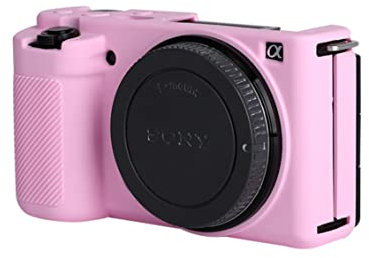 MUZIRI KINOKOO Custodia ZVE10, custodia protettiva in silicone - compatibile per fotocamera Sony ZVE10/ZV-E10 - Custodia leggera in gomma morbida facile da trasportare, rosa