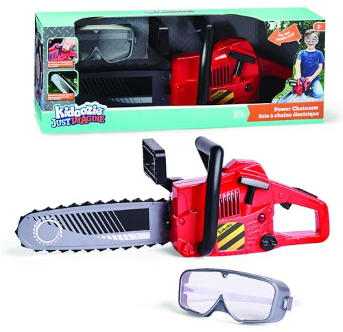 Kidoozie Just Imagine Tronçonneuse électrique avec lunettes pour jeux de simulation en plein air Pour enfants à partir de 3 ans
