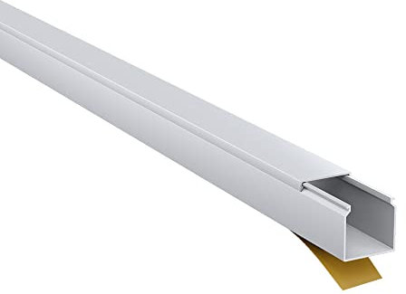 Kabelkanal aus hochwertigem PVC weiß Selbstklebend 2m - 5 Stück - 16x16mm