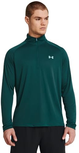 Under Armour Herren Tech 2.0 1/2 Zip-up Long Sleeve T-Shirt Sweatshirt, (449) Hydro Teal/Radial Turquoise, Klein