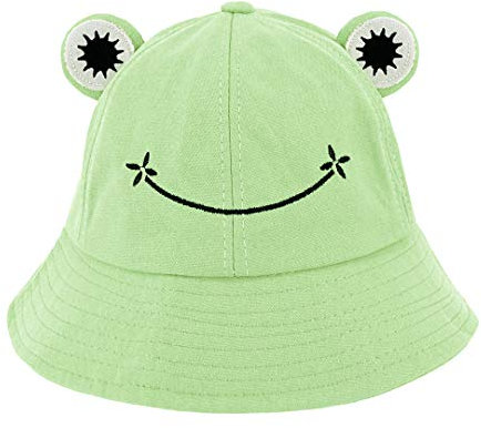 Naimo Niedlicher Frosch Fischerhüte Erwachsene Baumwolle Buckethut Anglerhut Unisex Eimer Hut Faltbar Outdoor Sonnenhut Strandhut Sommermütze