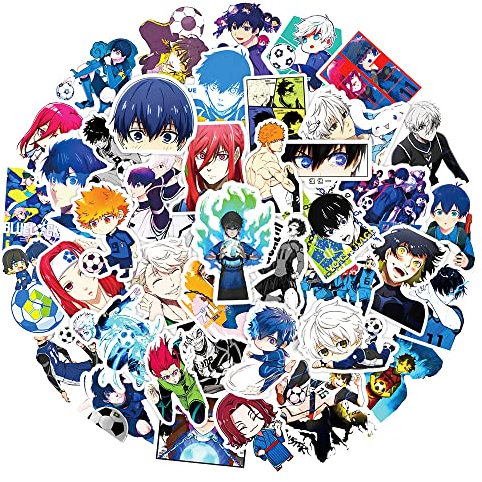 50 Stück BLUE LOCK Anime Aufkleber für Laptop, Stoßstange, Skateboard, Wasserflaschen, Computer, Telefon, Anime Aufkleber Pack für Kinder/Jugendliche