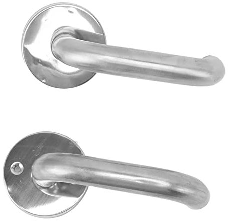 Door Handle, Stainless Steel Copper Pull Push Door Plate Handle, Anti Wear Rustproof Fire Door Handle with Mounting Screws for Warehouse, Access Fire Emergency Exit and Safety Door