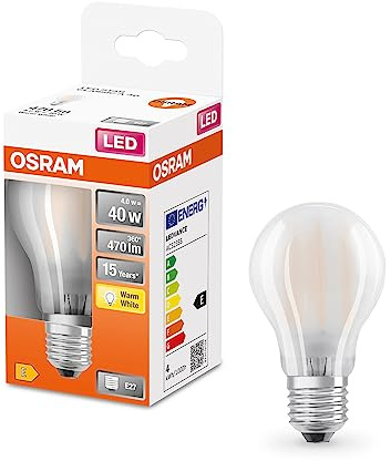 Osram LED Star Classic A40 LED Lampe für E27 Sockel, Birnenform, GL FR, 470 Lumen, warmweiß (2700K), Ersatz für herkömmliche 40W Glühbirnen, nicht dimmbar, 6er-Pack