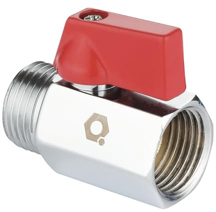 zencQ Mini-Kugelhahn 1/2 Zoll (DN15), Messing vernickelt, Innengewinde x Außengewinde (IG x AG), kompakt – Absperrventil für Wasser, Heizung, Sanitär