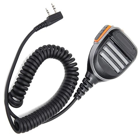 NATEFEMIN 2-poliger Zwei-Wege-Funk-Lautsprecher Handmikrofon für Kenwood für TYT für Baofeng Walkie Talkie