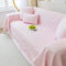 Gualiy Sofa Bezug 200x340cm, Einfarbig Bezug Sofa 3 Sitzer Sofabezug Antirutsch Rosa Sofa Überzug für Ledersofa