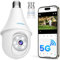 litokam Light Bulb Security Camera, 5MP 2K WiFi Socket Cam for Home, 5G/2.4G Wireless Outdoor/Indoor Light Bulb Cameras with B22 adaptor, Alarm Siren, Work with Alexa