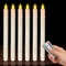 MOLVCE Stabkerzen LED Mit Timerfunktion, 6 Stück 3D Dimmbar Led Stabkerzen Flackernde Flamme Mit Fernbedienung, Batteriebetrieben Flammenlose Kerzen Weiß für Weihnachten, Party, Haus Deko