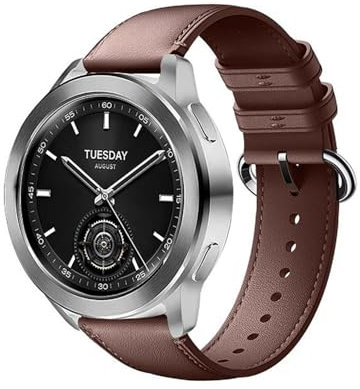 GIOPUEY Armband Kompatibel mit Xiaomi Watch S3/S4, Echtleder Armband [Verschleißfest] [Atmungsaktiv] Ersatzarmband - Brown