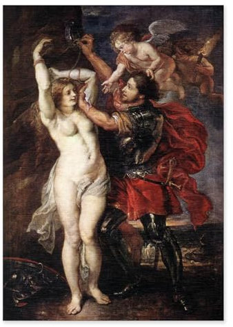 LZ6J8C9 Peter Paul Rubens Poster-Bild Leinwand Barock-Perseus und Andromeda-Berühmte GemäLde Abstrakt-Wandbild Für Wohnzimmer Dekoration 50x70cm(20x28 Zoll), rahmenlos