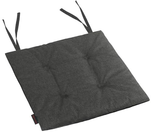Domarex Gartenstuhlkissen MIA 50x50 cm - Öko-Leinen - Wasserdichtes Kissen für den Gartenstuhl Sitzkissen an Stuhl fesselt - bequemes Kissen - Hochwertiger - Grau