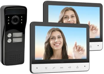 VIDEOCITOFONO WIFI INTELIGENTE GESTIBILE DA SMARTPHONE CON DOPPIO MONITOR 7 E DOPPIO PULSANTE VIDEOCAMERA 2 MP