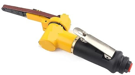 DIKAMAN Doppelschleifmaschine, Bandschleifer, 3/8 pneumatische Schleifmaschine Luftbandschleifer Polierwerkzeuge mit Schleifbändern for Luftkompressor-Kit 10 * 330 mm zum Schärfen(Belt Sander kit)