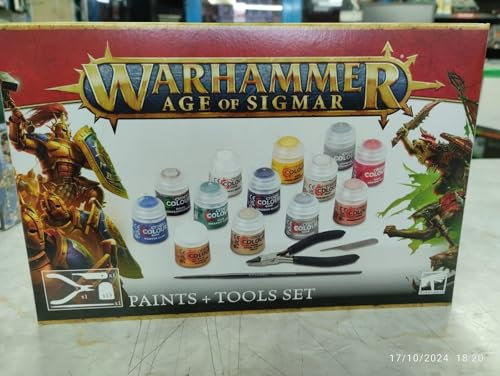 Kandall Age of Sigmar Paints + Tools (2024 3rd Edition) – Citadel Paint Set & Hobby Tools Bundle Perfect for Base Coats, Layers, Shading, and Detail Work – Includes Brushes, Cutters