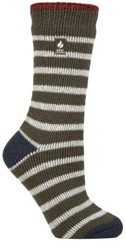 HEAT HOLDERS – Womens Thermal Socks, Thick Fluffy Winter Socks Size 4-7 | Warm Socks for Indoor & Outdoor Wear (UK, Numeric, 4, 7, Regular, Regular, Olive Blue/Sapphire)