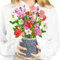 Hierein Pop Up Karte, Romantische Rose Blumen Geburtstagskarte mit Umschlag, 3D Blaues und Weißes Porzellan Geburtstagskarte Pop Up für Frau Mama Ehefrau Freunde, Danke Karte, Geburtstagsgeschenk
