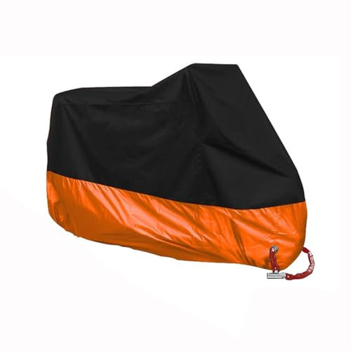 BTDLE Funda para Moto para Kawasaki GPX 750 R,Exterior Impermeable Cubierta para Motocicleta Protector con Bolsa Almacenamiento,A/Black Orange