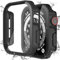 Kawoco Schutzhülle für Apple Watch SE Series9/8/7 45mm Hülle mit Panzerglas Displayschutz, Wasserdicht Hart PC Flache Kante Case, Hochempfindliche Schutzfolie für iWatch 45mm Schwarz