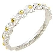 ZXfad 1pcs 925 Silber Damen Gänseblümchen Ring, verstellbarer Ring, geeignet für Mädchen
