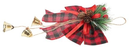 SOLUSTRE Weihnachtsschleifen Aus Sackleinen Mit Karierte Schleifen Für Weihnachtsdeko Bastelmaterial Für DIY-Dekorationen