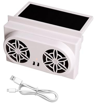 Solar Car Exhaust Fan, Solar Powered Ventilator, Usb Rechargeable, Cooling Function Design, 6.3x3.94x1.38 Inches Compact Size, Vehicle Air Circulation For Outdoor Travel Use