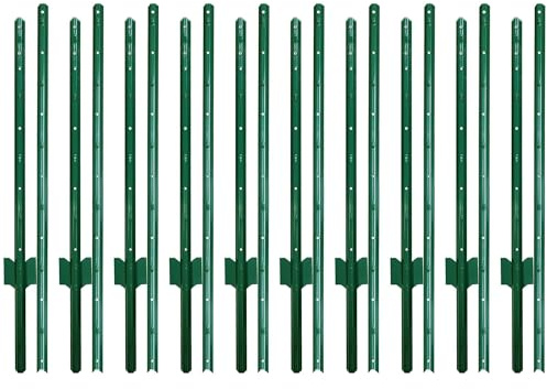 Metall-Zaunpfosten 152 cm / 5 ft – 10er Pack, Robuste U-Pfosten für Gartenzaun, Kein Graben, Stahlpfosten für Drahtzäune(185cm (Splicable))