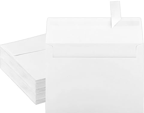 WYAN Mini Umschläge, 60 Stück 18 x 13 cm Weiß Briefumschläge, Briefumschläge Ohne Fenster, für Geschenkkarte, Hochzeit, Geburtstag, Party Supplies (Keine Karte)