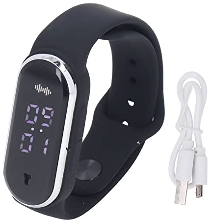 Ejoyous Montre Anti-moustique, Bracelet Anti-moustique à Ultrasons Rechargeable avec Montre électronique et Podomètre, pour les Sports de Plein Air et une Utilisation Quotidienne (BLACK)