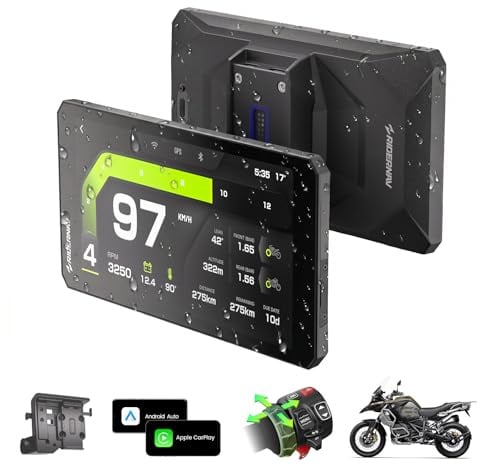 RiderNav R7M 7 Wireless CarPlay e Android Auto per Motociclette BMW - Controllo Nativo Wonder Wheel Action Camera | Lettura Dati in Tempo Reale (TPMS/RPM) | Aggiornamenti OTA | GPS IP69K | Nav Prep