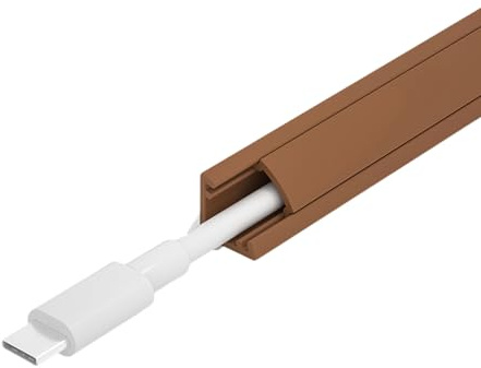 Cable Raceway Corner Concealer Trunking for Wall Floor Baseboard Ceiling - Cable Management Channel for TV Cables and Wire Covers,Brown,A10