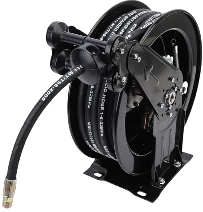 Jeffergarden Retractable High Pressure Washer Hose Reel 3/8in X 32.81ft, Heavy Duty Auto Rewind 4000PSI with Solid Brass Fittings