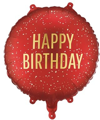 Folienballon Happy Birthday Dunkelrot Gold Ballon Geburtstag Kinder Erwachsene