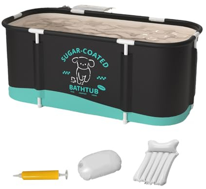 Bañera Portátil para Adultos Plegable Reforzada de Gran Capacidad