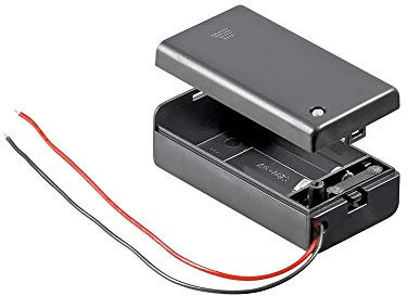 Battery Holder, 1x 9 volt block Closed Housing Version with switch