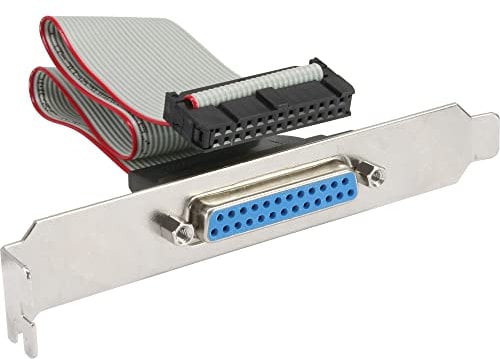 InLine 33225A Slotblech Parallel, mit 25pol Sub D Buchse an 26-pol Buchsenleiste, 0,5m, 1 Stück
