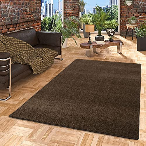 Hochflor Velours Teppich Triumph Dunkelbraun in 24 Größen