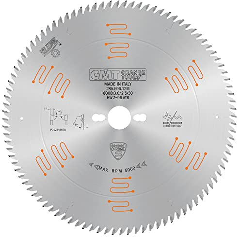 CMT Orange Tools 285.596.12M - Kreissägeblatt Chrome für Rahmen HW 300x3.0/2.5x30 Z96 ATB