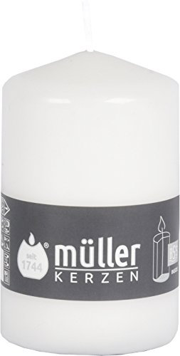 Müller Kerzen 2011107082 6 Sicherheitskerzen mit Brandschutzsystem BSS, 110 x 70 mm, weiß