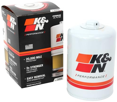 K&N Oil Filter: 20,000 Mile Engine Protection with Wrench Off Nut, HP-3005
