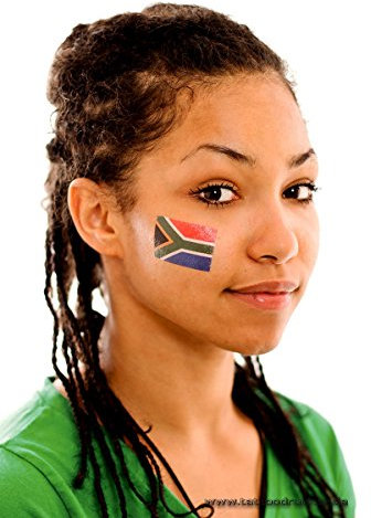 10 x South Africa Temporary Tattoo Set - South Africa Fan Tattoo Flag (10)